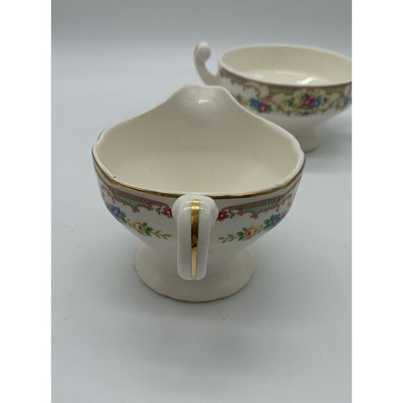 Vintage Clemons Pottery Mildred Covered Sugar and Creamer Spring Pastels read - Picture 8 of 13